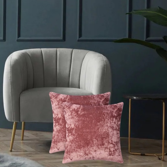 Accents Luxury Home Elegant Cranberry Pink Luxe Crushed Velvet Euro Pillow Covers Poshmark